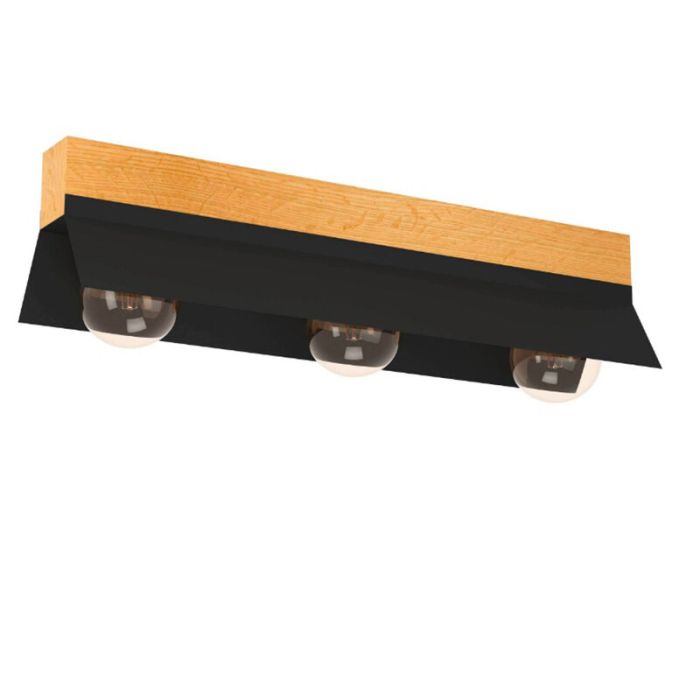 Zwarte industriële plafondlamp aluminium, Kyla