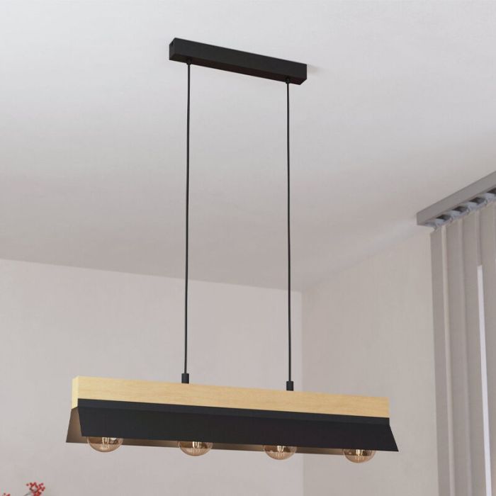 Zwarte industriële hanglamp aluminium, Kyla