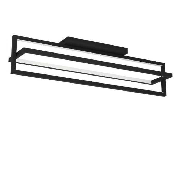 Zwarte moderne plafondlamp aluminium, Lianne, 34W, warm tot koud wit verstelbare LED, 3-staps dimbaar