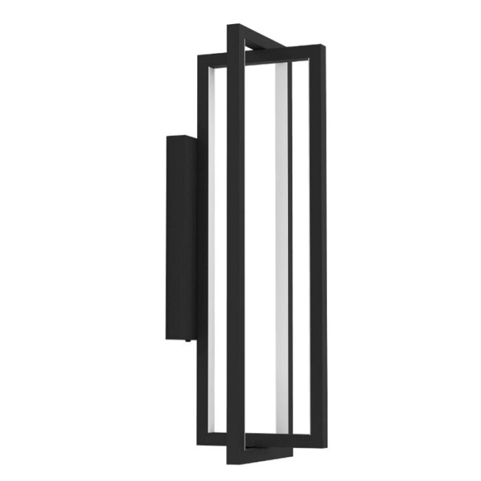 Zwarte moderne wandlamp aluminium, Lianne, 15,5W, warm tot koud wit verstelbare LED, 3-staps dimbaar