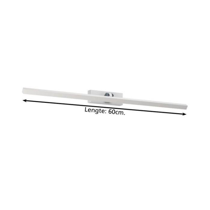 Witte moderne spiegelverlichting kunststof, Keisha, 5W, warm tot koud wit verstelbare LED, IP44, 3-staps dimbaar