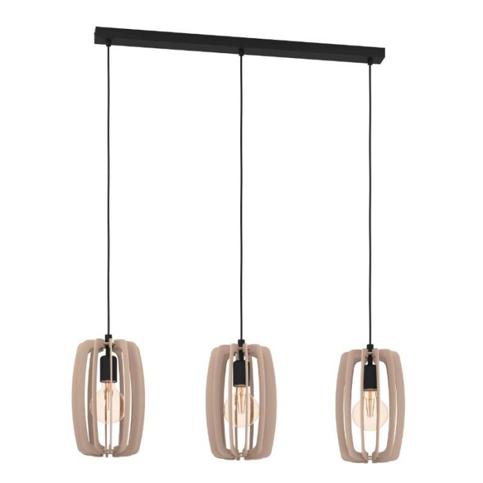 Houten hanglamp grijs, Wilko