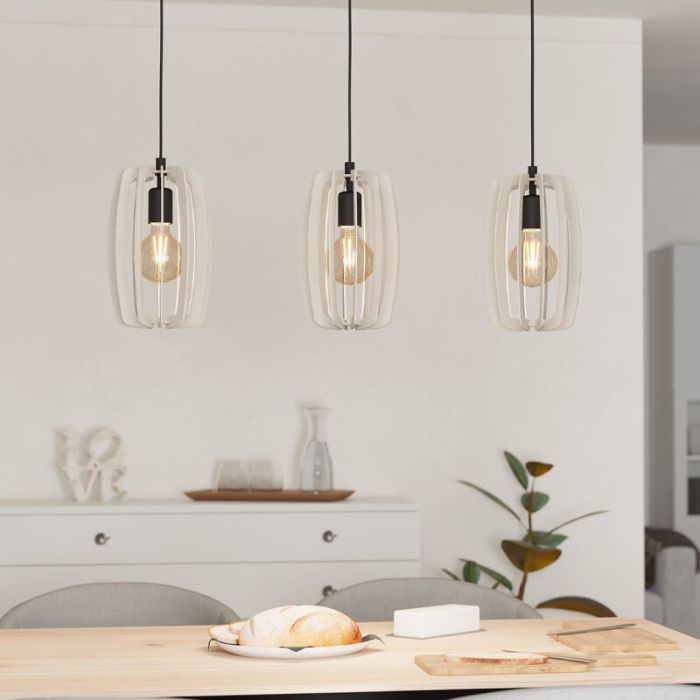 Houten hanglamp grijs, Wilko