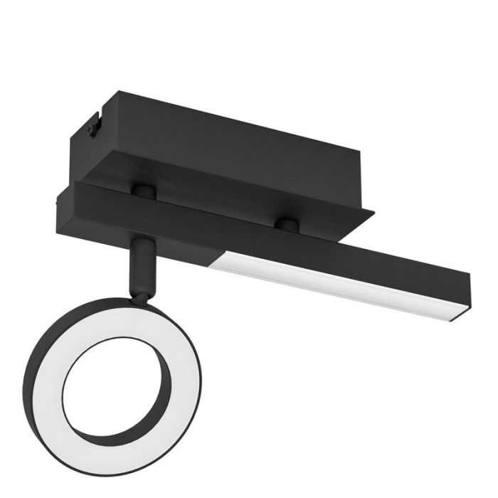 Zwarte moderne plafondspot aluminium, Madelinde, 3,2W, 3000K LED