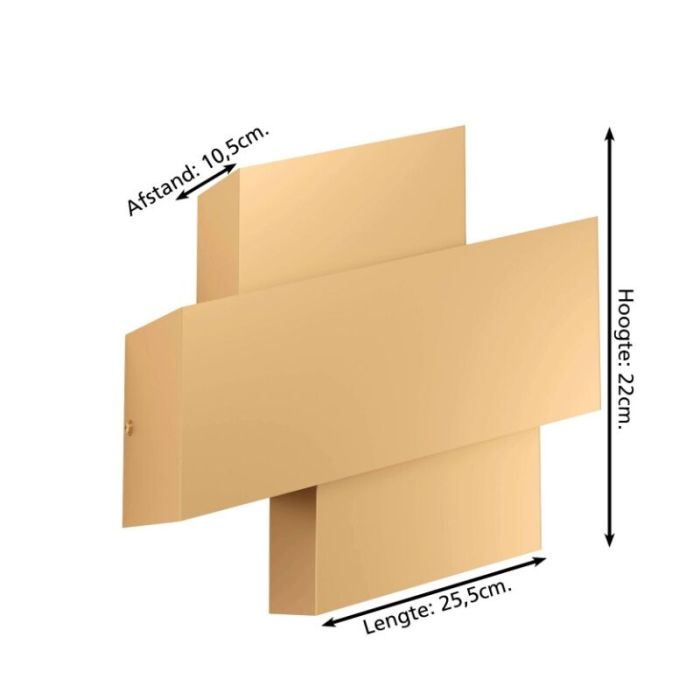 Gouden design wandlamp aluminium, Kylie