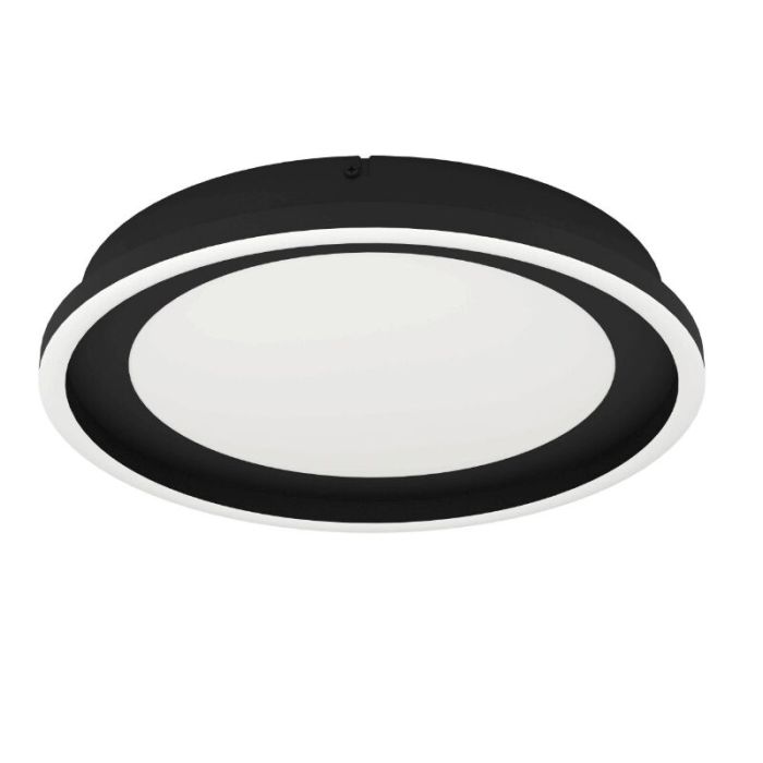 Zwarte moderne plafondlamp aluminium, Thijn, 11,5W, warm tot koud wit verstelbare LED, 3-staps dimbaar