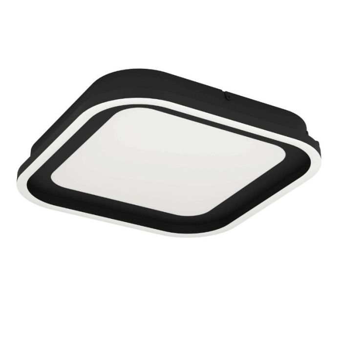 Zwarte moderne plafondlamp aluminium, Thijn, 11W, warm tot koud wit verstelbare LED, 3-staps dimbaar