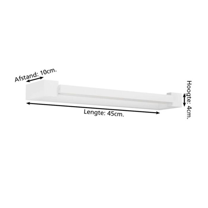 Chromen moderne spiegelverlichting aluminium, Shukri, 8,9W, 4000K LED, IP44