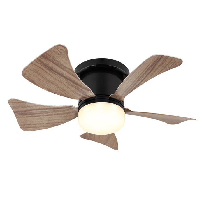 Bruine moderne plafondventilator kunststof, Herwin, 10W, warm tot koud wit verstelbare LED, met afstandsbediening
