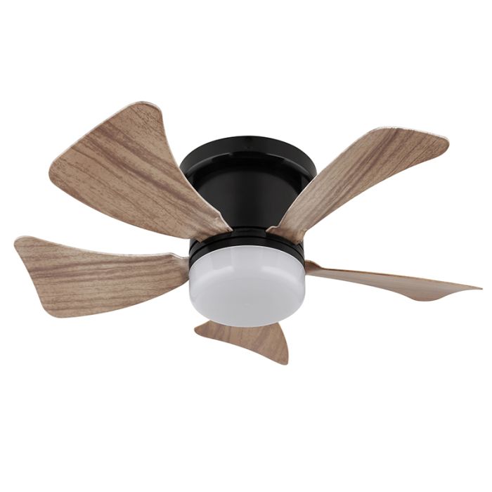 Bruine moderne plafondventilator kunststof, Herwin, 10W, warm tot koud wit verstelbare LED, met afstandsbediening