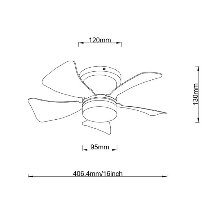 Bruine moderne plafondventilator kunststof, Herwin, 10W, warm tot koud wit verstelbare LED, met afstandsbediening