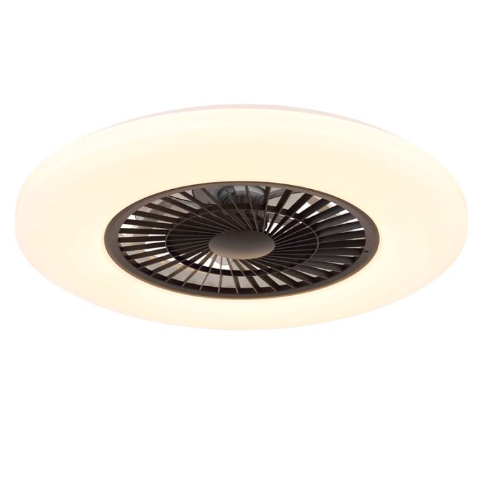 Witte moderne plafondventilator kunststof, Kjelt, 40W, RGBW LED, met afstandsbediening