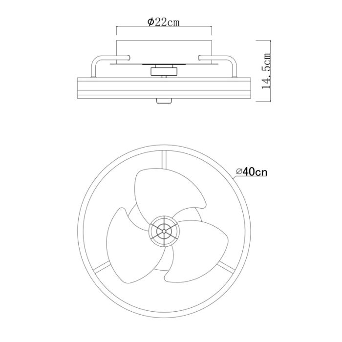 Zwarte design plafondventilator metaal, Lejla, 29W, warm tot koud wit verstelbare LED, met afstandsbediening
