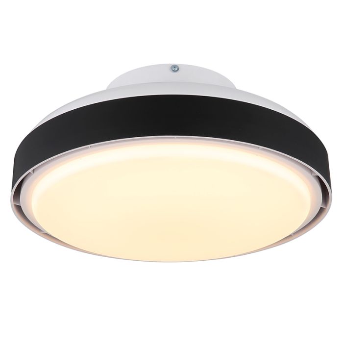 Zwarte moderne plafondventilator kunststof, Madhavi, 40W, warm tot koud wit verstelbare LED, met afstandsbediening