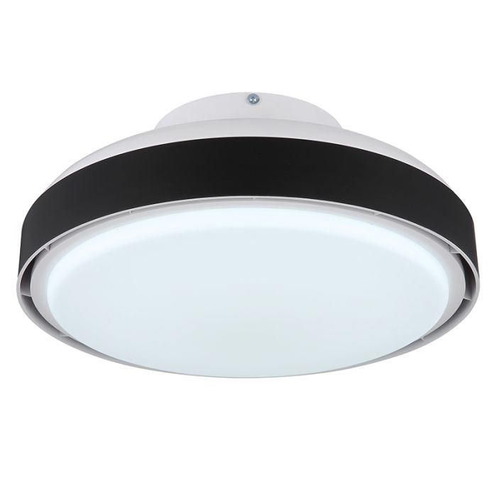 Zwarte moderne plafondventilator kunststof, Madhavi, 40W, warm tot koud wit verstelbare LED, met afstandsbediening