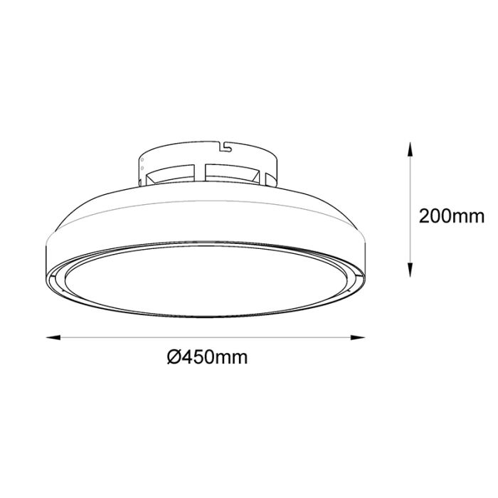 Zwarte moderne plafondventilator kunststof, Madhavi, 40W, warm tot koud wit verstelbare LED, met afstandsbediening
