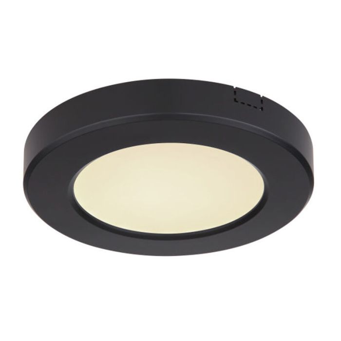 Zwarte plafonnière Cage, kunststof, 6W, geïntegreerd LED met verstelbare lichtkleur