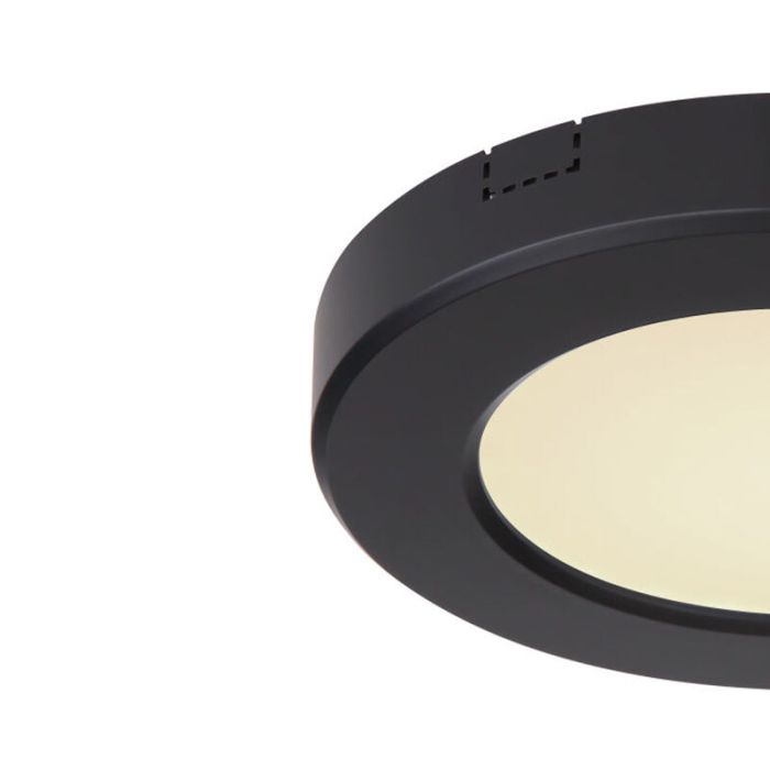 Zwarte plafonnière Cage, kunststof, 6W, geïntegreerd LED met verstelbare lichtkleur