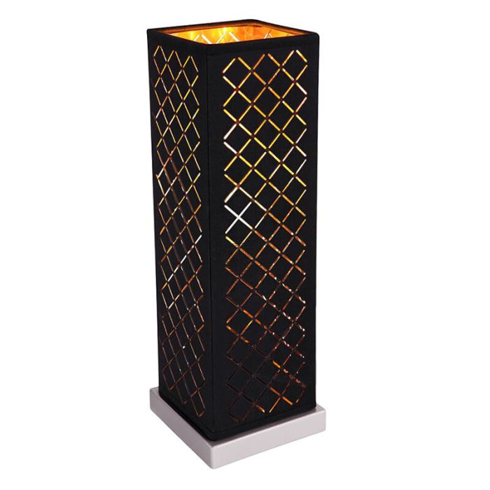 Moderne tafellamp Timur, zwart, metaal, met speaker