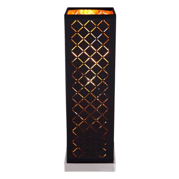 Moderne tafellamp Timur, zwart, metaal, met speaker