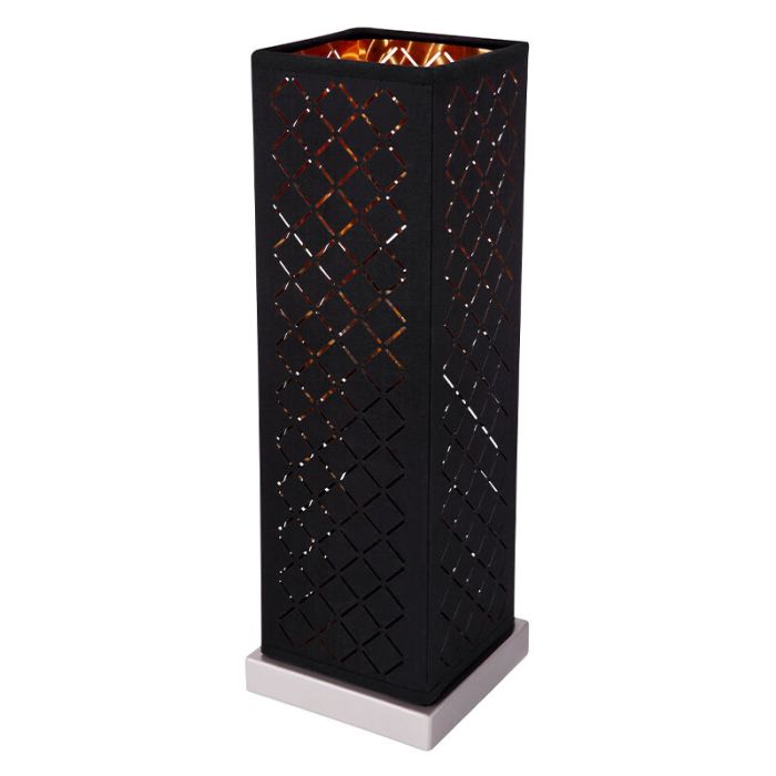 Moderne tafellamp Timur, zwart, metaal, met speaker