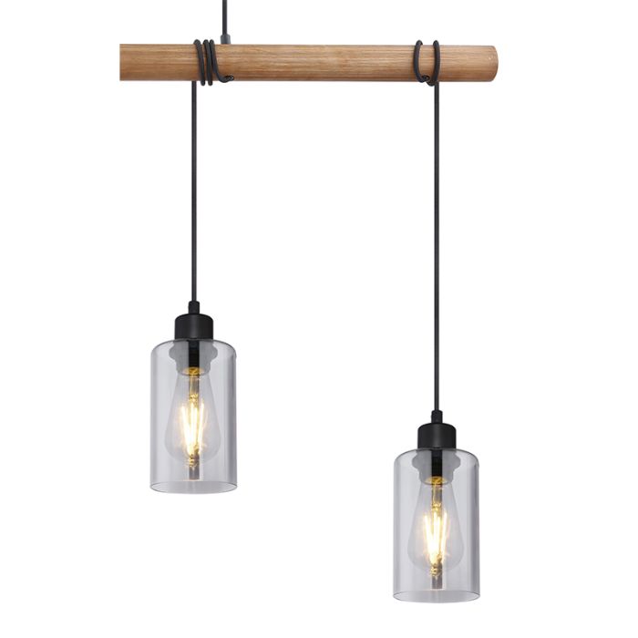 Landelijke hanglamp hout, Mariya