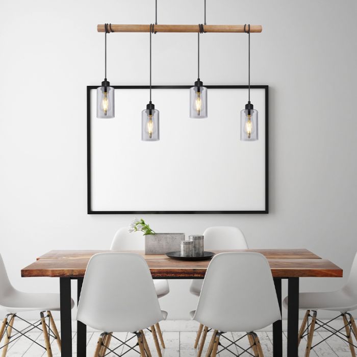 Landelijke hanglamp hout, Mariya