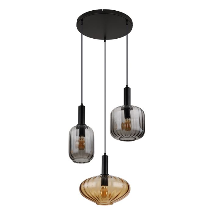 Design eettafel hanglamp rookglas, Marjolein