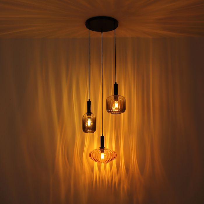 Design eettafel hanglamp rookglas, Marjolein