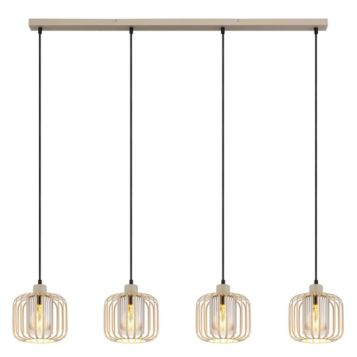 Beige industriële eettafel hanglamp metaal, Jolanda