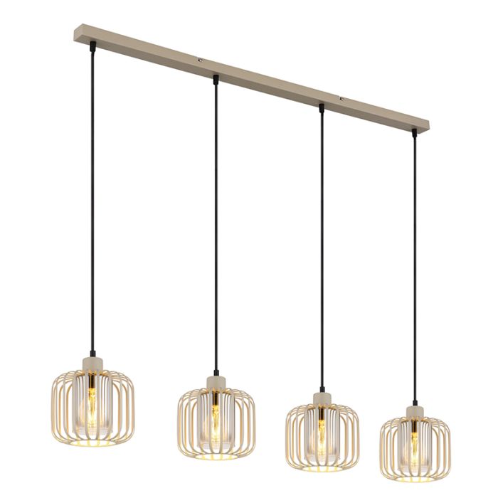 Beige industriële eettafel hanglamp metaal, Jolanda