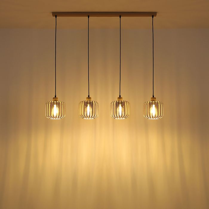 Beige industriële eettafel hanglamp metaal, Jolanda