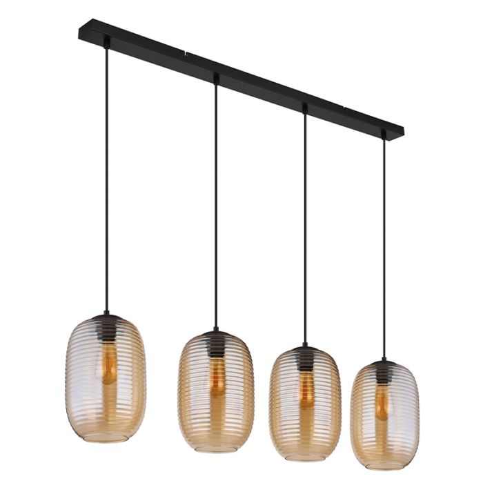 Amberkleurige design hanglamp glas, Arina