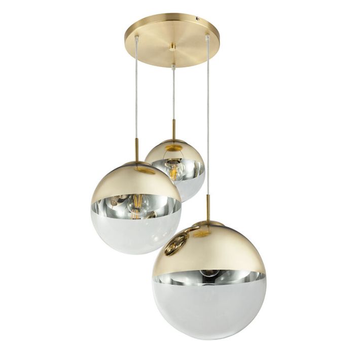 Design eettafel hanglamp Novia, goud, glas