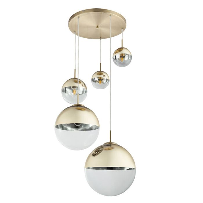 Design eettafel hanglamp Novia, goud, glas