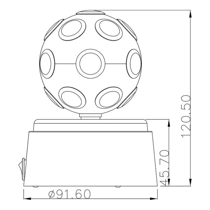 Discolamp Laurin, bol, kunststof, gekleurde LED
