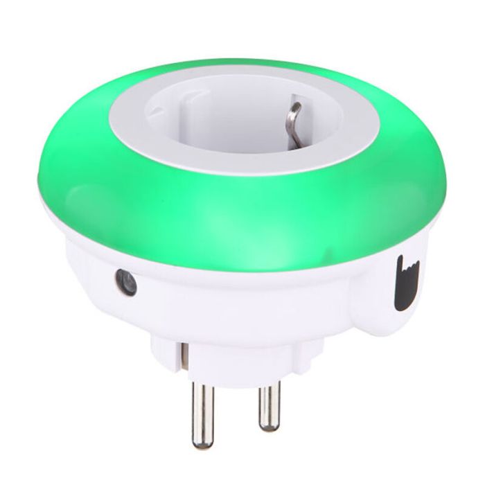 Witte nachtlamp Ather, kunststof, geïntegreerd LED