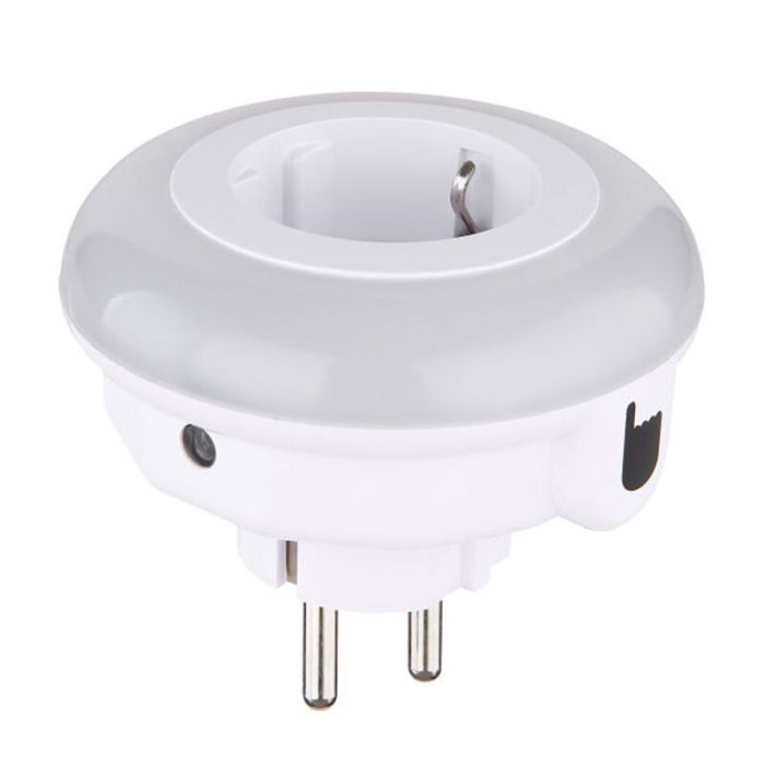 Witte nachtlamp Ather, kunststof, geïntegreerd LED