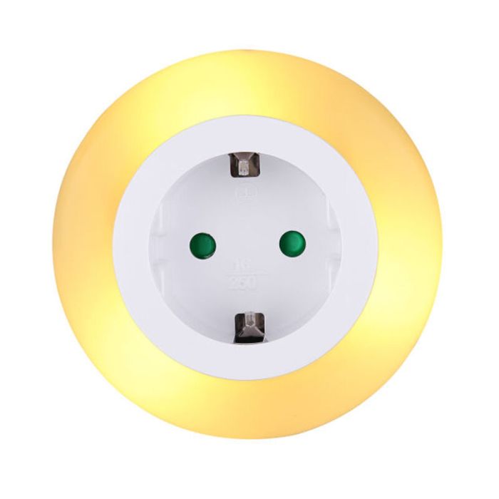 Witte nachtlamp Ather, kunststof, geïntegreerd LED