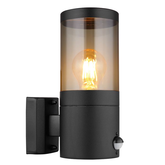 Zwarte moderne buitenlamp rvs, Lambert, IP44