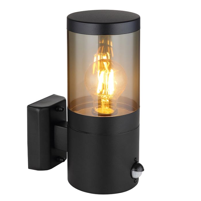 Zwarte moderne buitenlamp rvs, Lambert, IP44