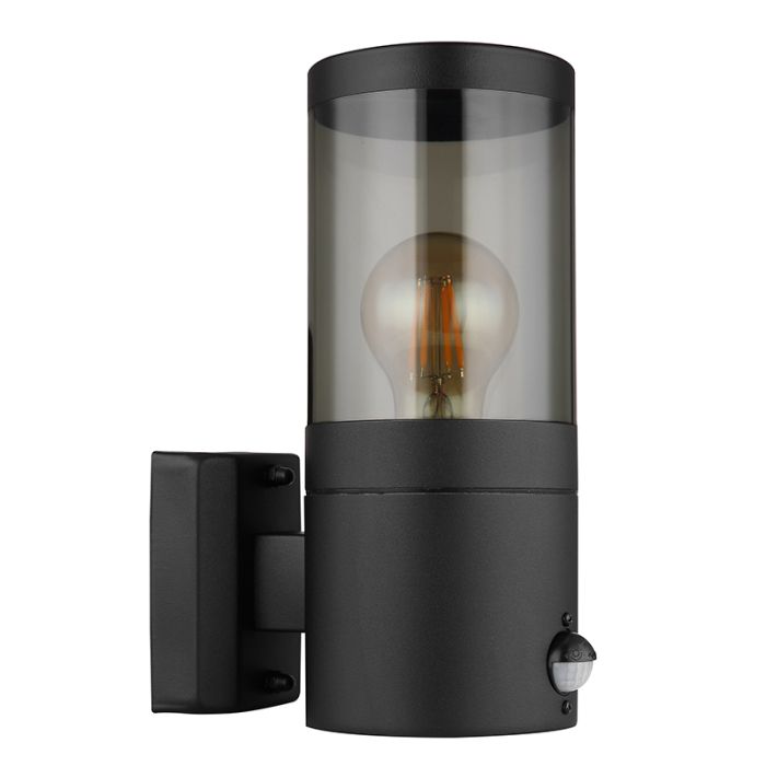 Zwarte moderne buitenlamp rvs, Lambert, IP44