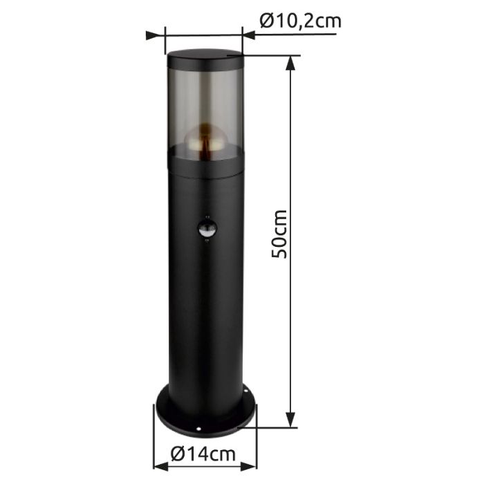 Zwarte moderne buitenlamp rvs, Lambert, IP44