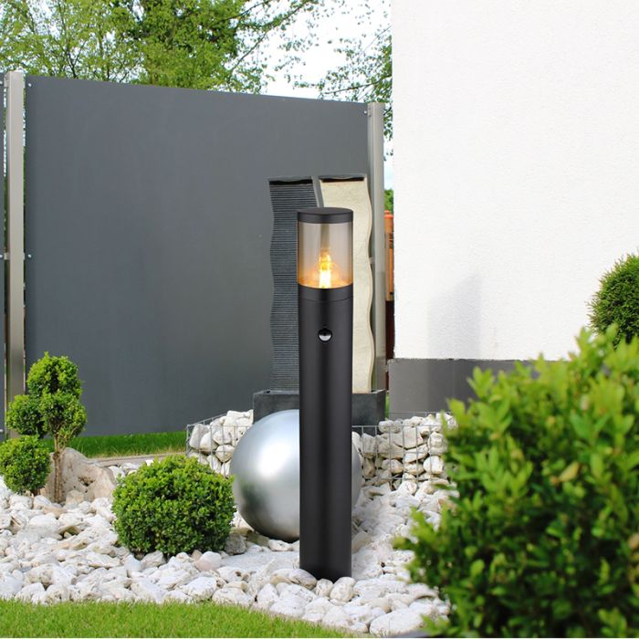 Zwarte moderne buitenlamp rvs, Lambert, IP44
