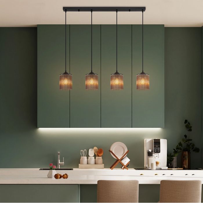 Grijze design eettafel hanglamp acryl, Marthijn