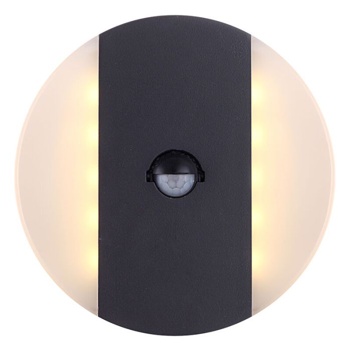 Moderne buiten wandlamp met bewegingssensor Asten, grijs, metaal, 3000K LED