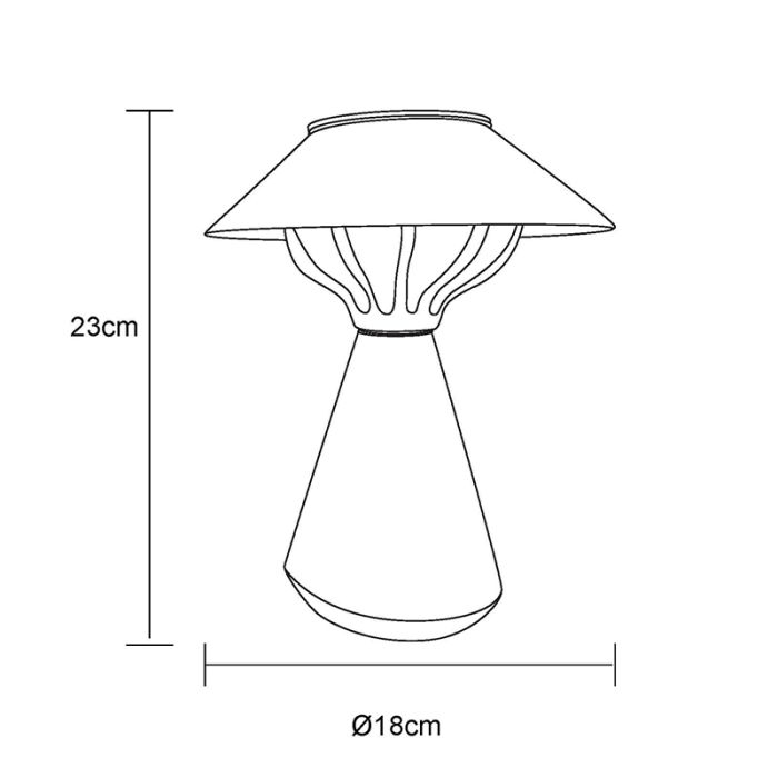 Zwarte moderne buiten tafellamp op zonne-energie kunststof, Nasr, 0,06W, 3000K LED, IP44, met schakelaar