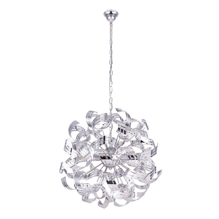 Design hanglamp Teake, chroom, metaal