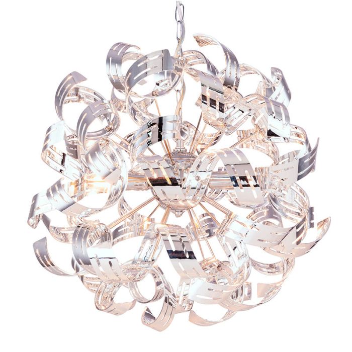 Design hanglamp Teake, chroom, metaal