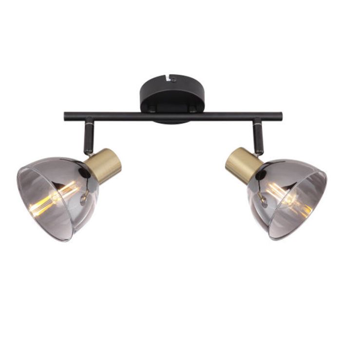 Gouden plafondspot Arthur, glas, modern